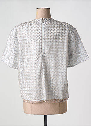 Tricou croială cambrată mâneci scurte gri ROTATE femeie