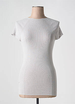 Tricou elasticitate mâneci scurte gri ATTIC AND BARN femeie