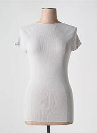 Tricou elasticitate mâneci scurte gri ATTIC AND BARN femme