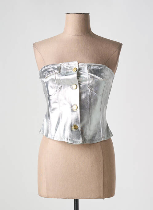 Top argintiu GANNI femeie