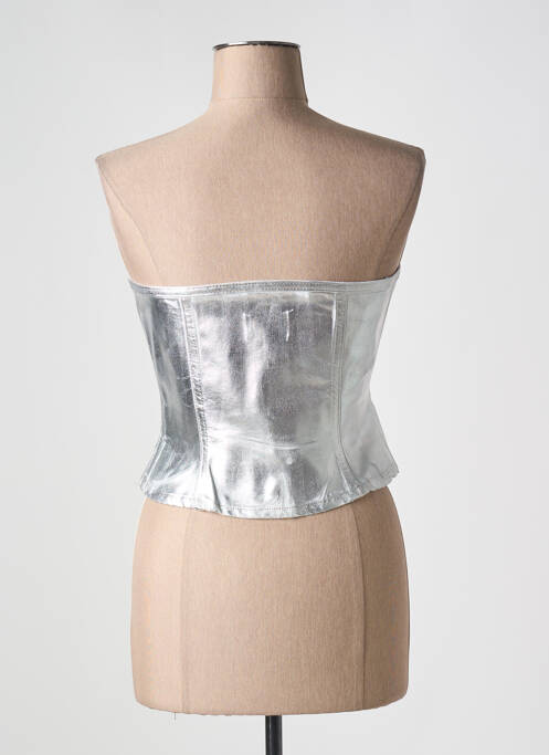 Top argintiu GANNI femeie