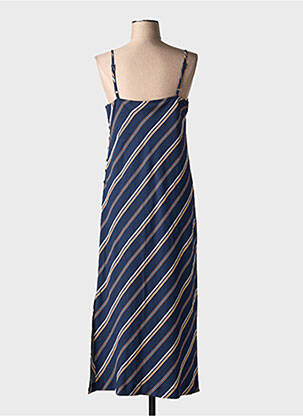 Rochie lungă țesătură crep bretele subțiri albastru NICE THINGS femeie
