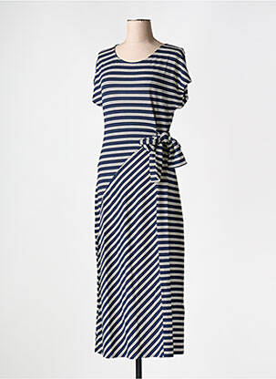 Rochie lungă mâneci scurte mâneci scurte albastru NICE THINGS femeie