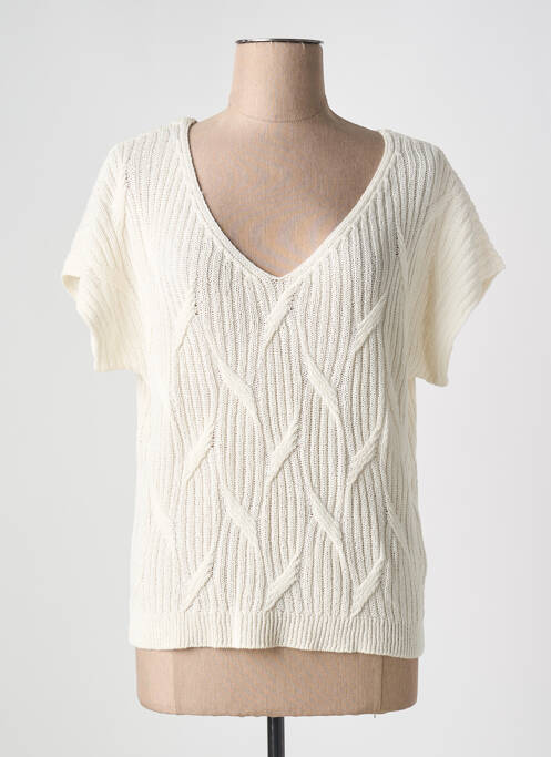 Tricou guler în v mâneci scurte bej ESQUALO femme