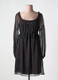 Rochie scurtă croială fluidă mâneci lungi negru ELLE AIME PARIS femeie