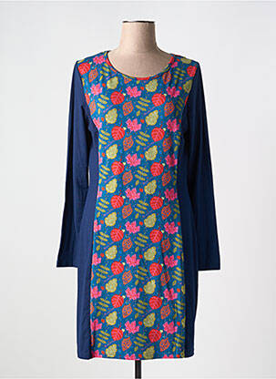 Rochie midi imprimeu floral mâneci lungi albastru MISSING JOHNNY femeie