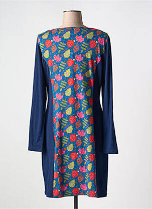 Rochie midi imprimeu floral mâneci lungi albastru MISSING JOHNNY femeie