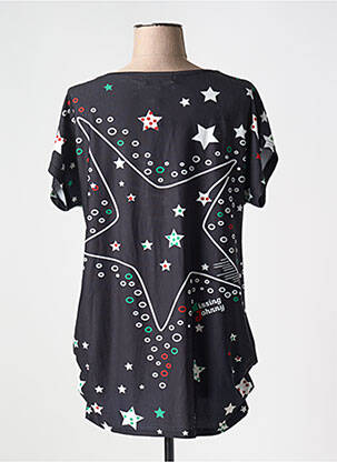 Tricou croială dreaptă mâneci scurte negru MISSING JOHNNY femeie