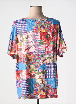 Tricou croială dreaptă mâneci scurte albastru MISSING JOHNNY femeie