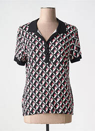 Polo elasticitate mâneci scurte negru PAUL BRIAL femme