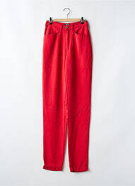Pantalon slim țesătură poplin talie înaltă roșu SETRAK femme