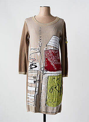 Rochie pulover bej ELISA CAVALETTI femeie