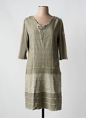 Rochie midi mâneci 3/4 mâneci 3/4 verde ELISA CAVALETTI femeie