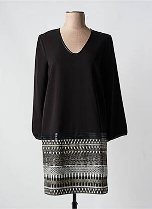 Rochie scurtă mâneci lungi mâneci lungi negru LAUREN VIDAL femeie