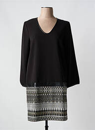 Rochie scurtă mâneci lungi mâneci lungi negru LAUREN VIDAL femeie
