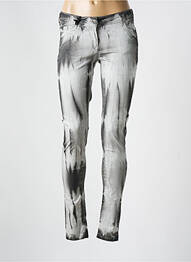 Pantalon slim țesătură poplin mărime normală gri NÜ femeie