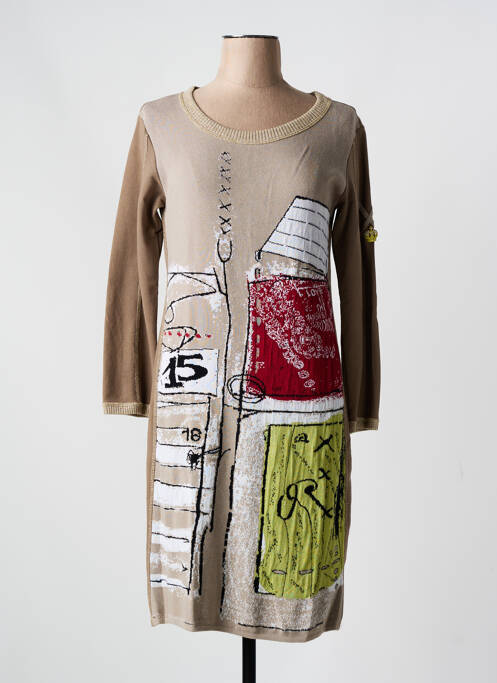 Rochie pulover bej ELISA CAVALETTI femeie