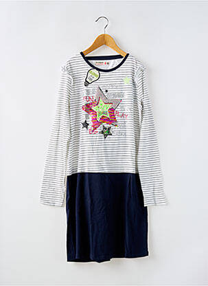 Rochie midi guler rotund mâneci lungi albastru DESIGUAL fată