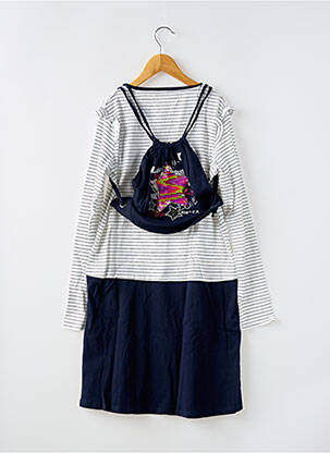 Rochie midi guler rotund mâneci lungi albastru DESIGUAL fată