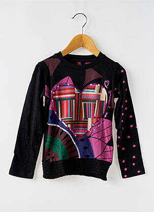 Tricou elasticitate mâneci lungi negru DESIGUAL fată