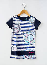 Tricou croială cambrată mâneci scurte albastru DESIGUAL fille