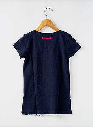 Tricou croială cambrată mâneci scurte albastru DESIGUAL fată