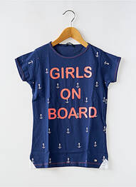 Tricou croială cambrată mâneci scurte albastru TIFFOSI fille