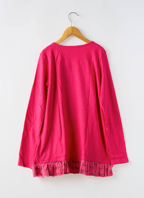 Tunică mâneci lungi roz DESIGUAL fată