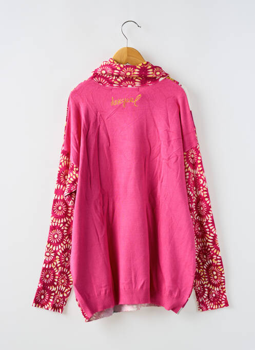 Pulover cu guler înalt roz DESIGUAL fată