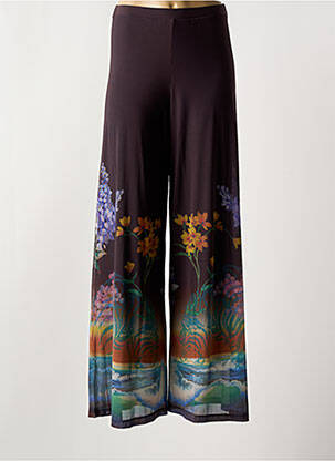 Pantalon larg țesătură poplin mărime normală maro DESIGUAL femeie