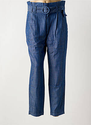 Pantalon drept talie cu cleme talie înaltă albastru SALSA femeie