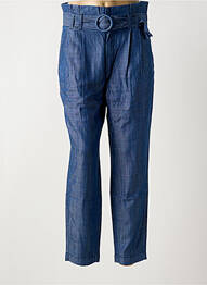 Pantalon drept talie cu cleme talie înaltă albastru SALSA femeie