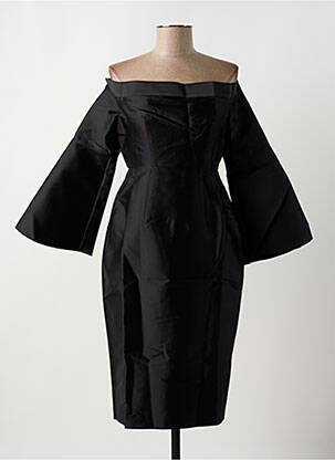 Rochie midi mâneci 3/4 mâneci 3/4 negru IRIS & INK femeie