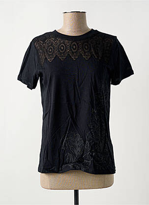 Tricou serigrafie mâneci scurte negru DESIGUAL femeie