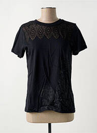 Tricou serigrafie mâneci scurte negru DESIGUAL femme