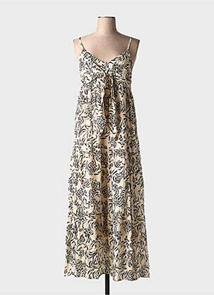 Rochie lungă bej LAUREN VIDAL femeie