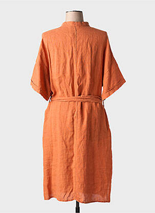 Rochie midi mâneci scurte mâneci scurte portocalie DIANA GALLESI femeie
