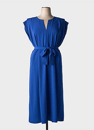 Rochie midi mâneci scurte mâneci scurte albastru DIANA GALLESI femeie