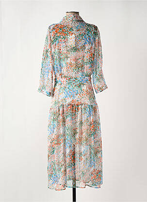 Rochie lungă imprimeu floral mâneci 3/4 portocalie SALSA femeie