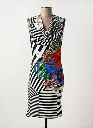 Rochie midi imprimeu floral fără mâneci negru DESIGUAL femeie