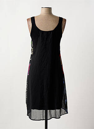 Rochie midi croială fluidă fără mâneci negru DESIGUAL femme
