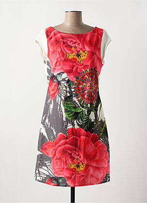 Rochie scurtă mâneci scurte mâneci scurte alb DESIGUAL femeie