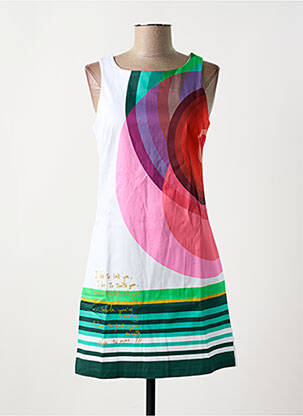 Rochie scurtă fără mâneci fără mâneci alb DESIGUAL femeie
