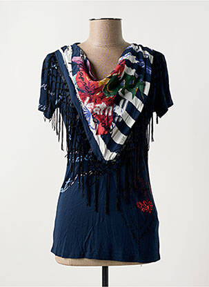 Tricou elasticitate mâneci scurte albastru DESIGUAL femeie