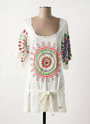 Tunică mâneci scurte bej DESIGUAL femeie