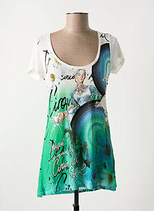 Tunică mâneci scurte verde DESIGUAL femeie