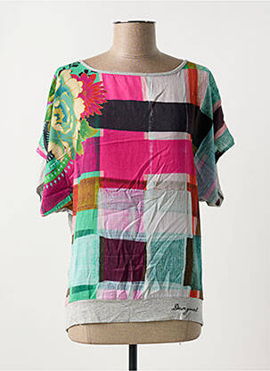 Tricou guler rotund mâneci scurte gri DESIGUAL femeie