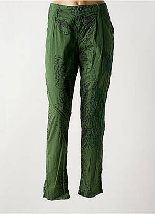 Pantalon chino țesătură poplin mărime normală verde DESIGUAL femeie