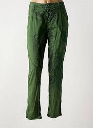 Pantalon chino țesătură poplin mărime normală verde DESIGUAL femme