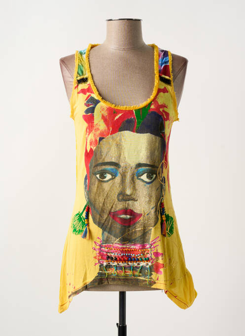 Tunică fără mâneci galben DESIGUAL femeie